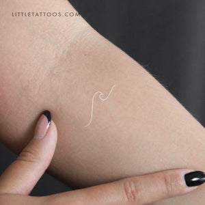 White Wave Temporary Tattoo - Set of 3