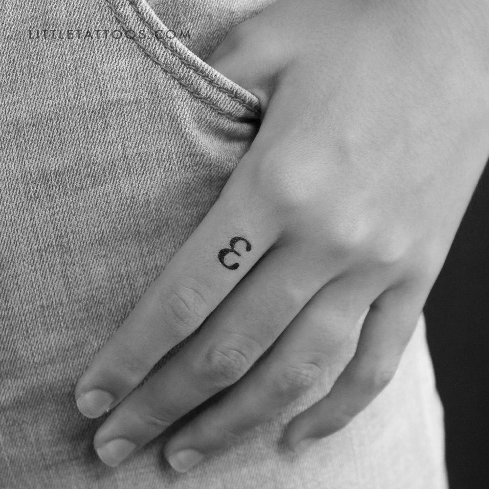 Epsilon ε Temporary Tattoo - Set of 3