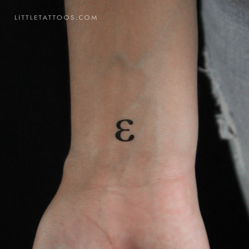 Epsilon ε Temporary Tattoo - Set of 3