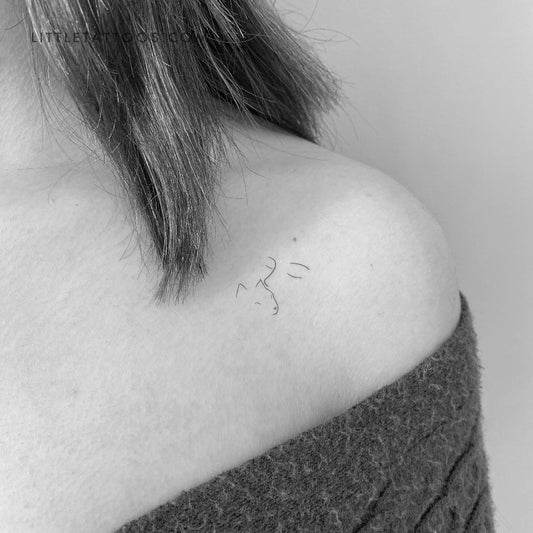 Tatuaje temporal de beso y ronroneo - Juego de 3