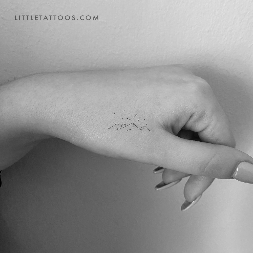 Tatuaje temporal de la montaña dormida - Juego de 3