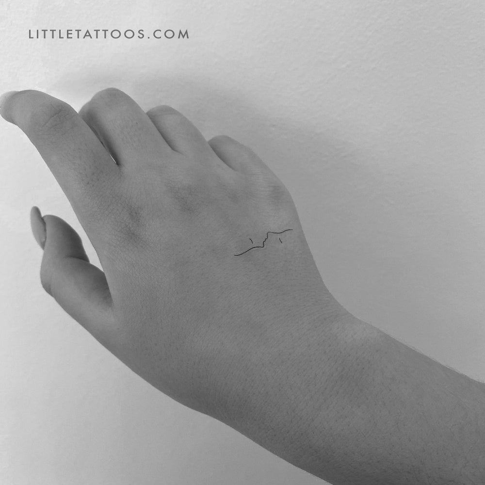 Tatuaje temporal de doble beso - Juego de 3