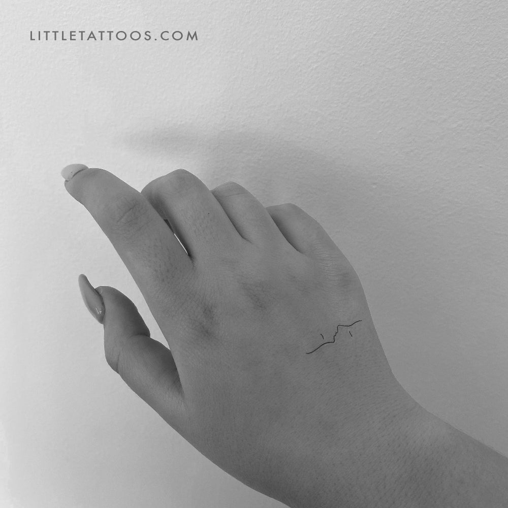 Tatuaje temporal de doble beso - Juego de 3