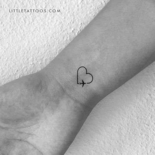 Tatuaje temporal de corazón de viajero - Juego de 3