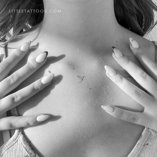 Tatuaje temporal pequeño minimalista de colibrí (derecha) - Juego de 3