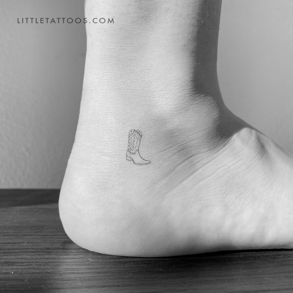 Cowboy Boot Temporary Tattoo - Set of 3
