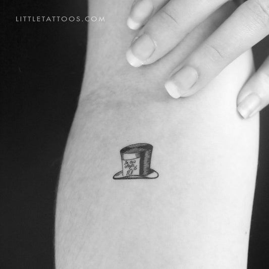 Tatuaje temporal del sombrero del Sombrerero Loco - Juego de 3