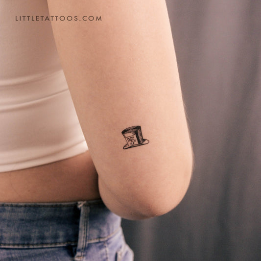 Tatuaje temporal del sombrero del Sombrerero Loco - Juego de 3
