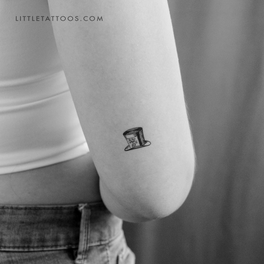 Tatuaje temporal del sombrero del Sombrerero Loco - Juego de 3