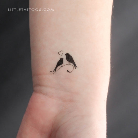 Birds In Love Temporary Tattoo - Set of 3