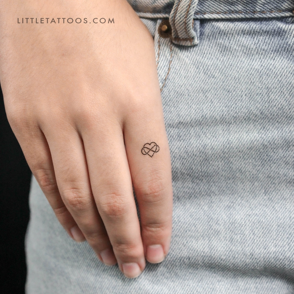 Intertwined Heart And Infinity Temporary Tattoo - Set of 3, image size:1000x1000
