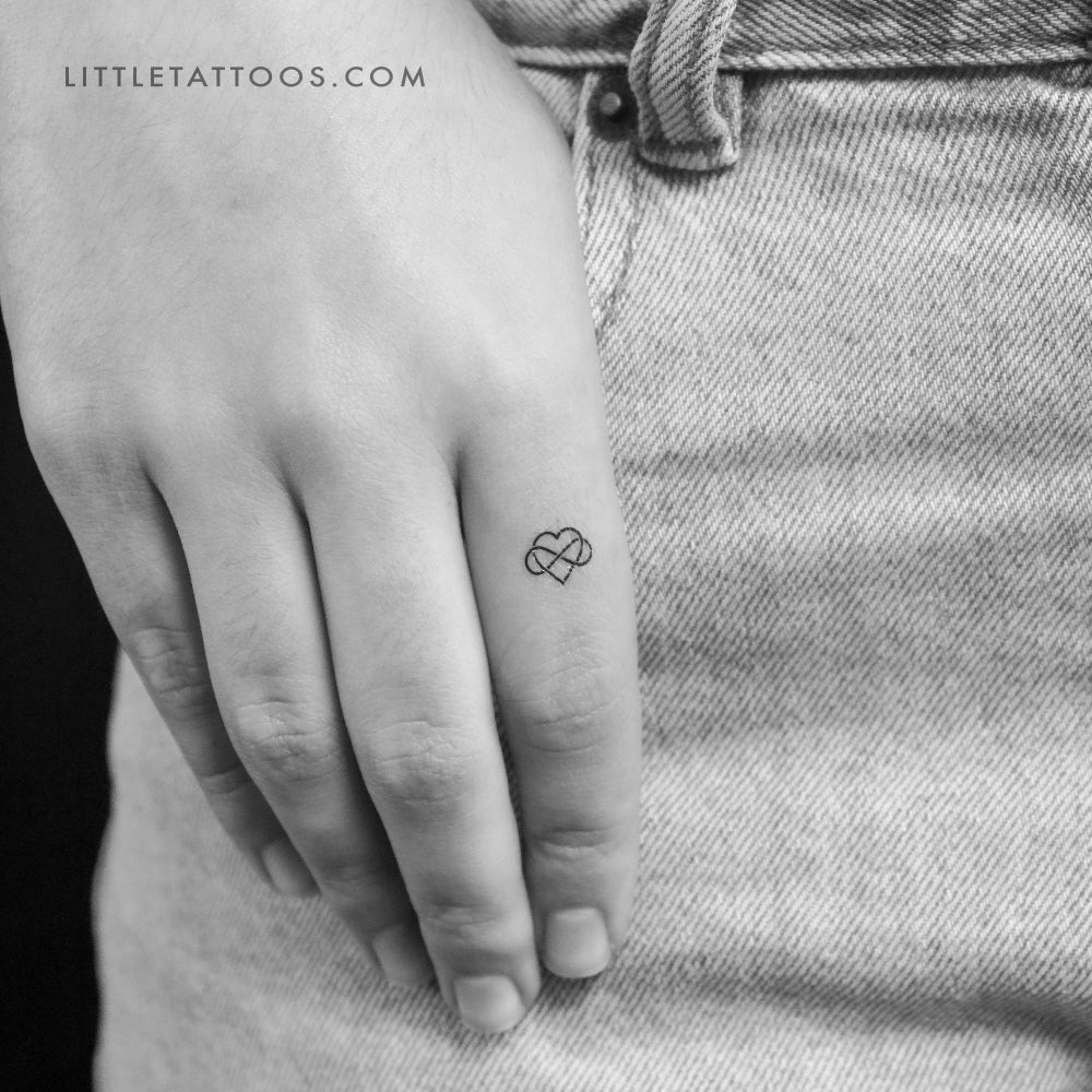 Intertwined Heart And Infinity Temporary Tattoo - Set of 3