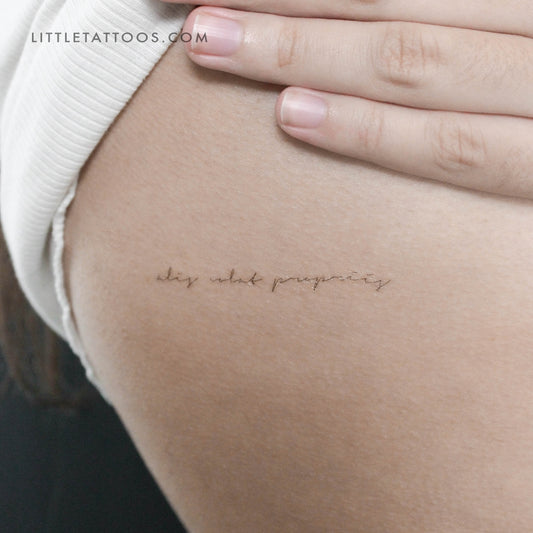 Handwritten Font Alis Volat Propriis Temporary Tattoo - Set of 3