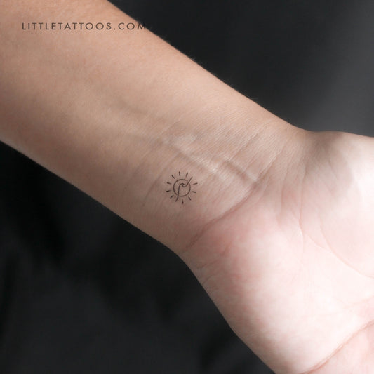 Tatuaje temporal de sol y olas - Juego de 3