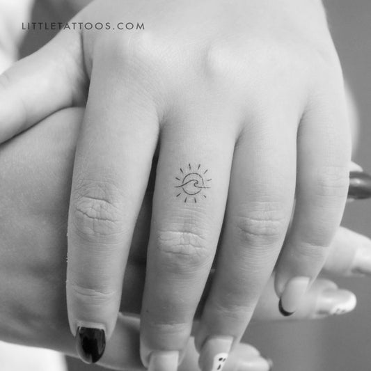 Tatuaje temporal de sol y olas - Juego de 3