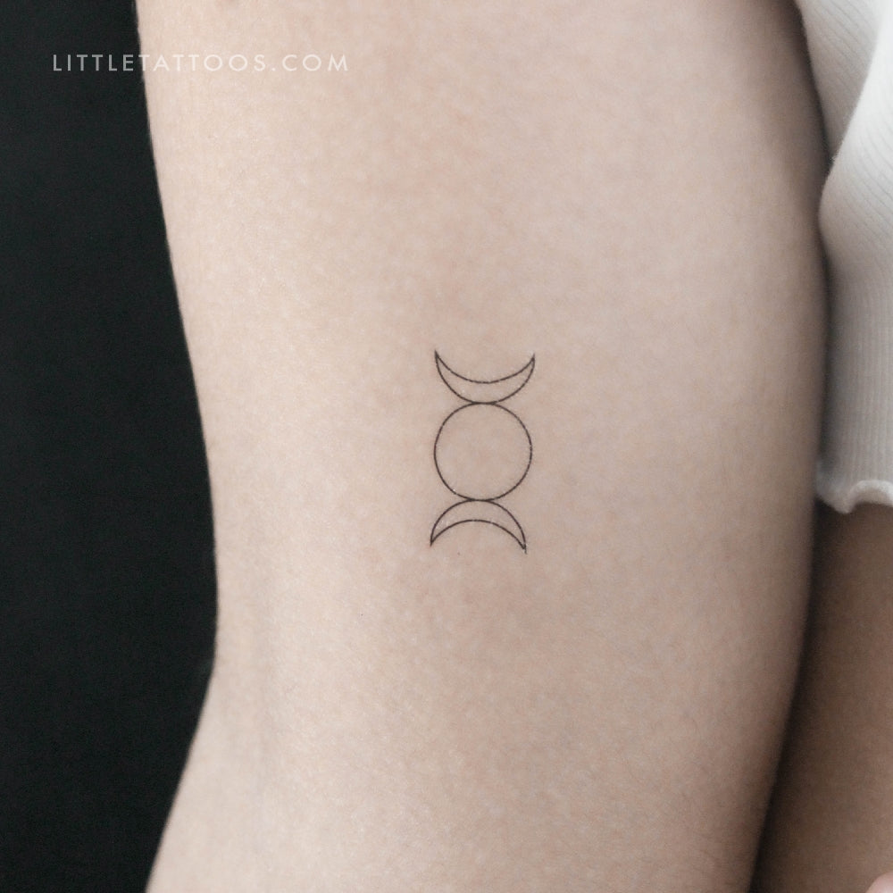 Tatuaje temporal de triple luna - Juego de 3