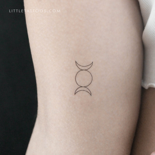 Tatuaje temporal de triple luna - Juego de 3