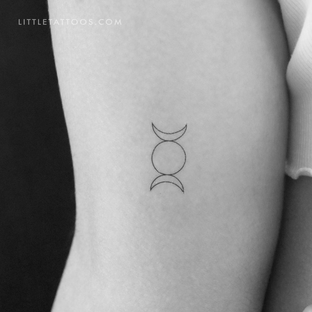 Tatuaje temporal de triple luna - Juego de 3