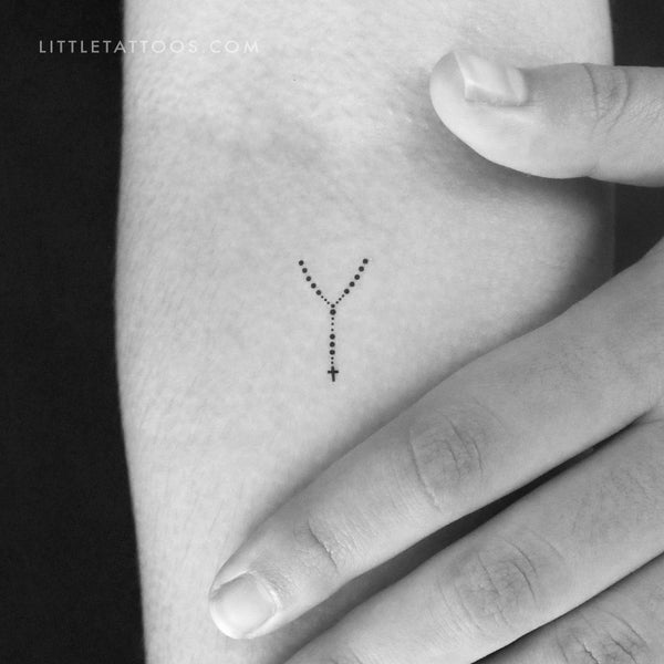 Finger Rosary Temporary Tattoo - Set of 3