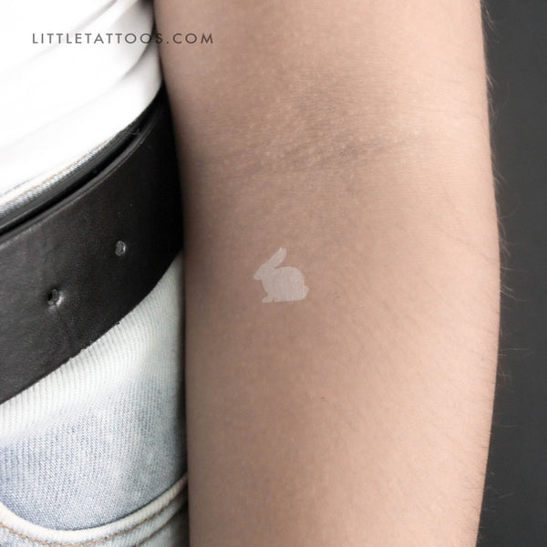 White Ink Rabbit Temporary Tattoo - Set of 3 – Little Tattoos