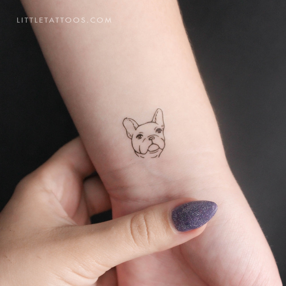 Tatuaje temporal de bulldog francés (juego de 3)