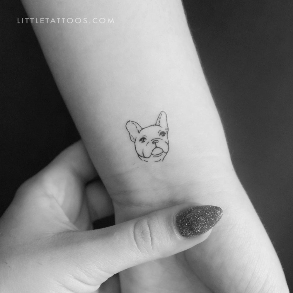 Tatuaje temporal de bulldog francés (juego de 3)
