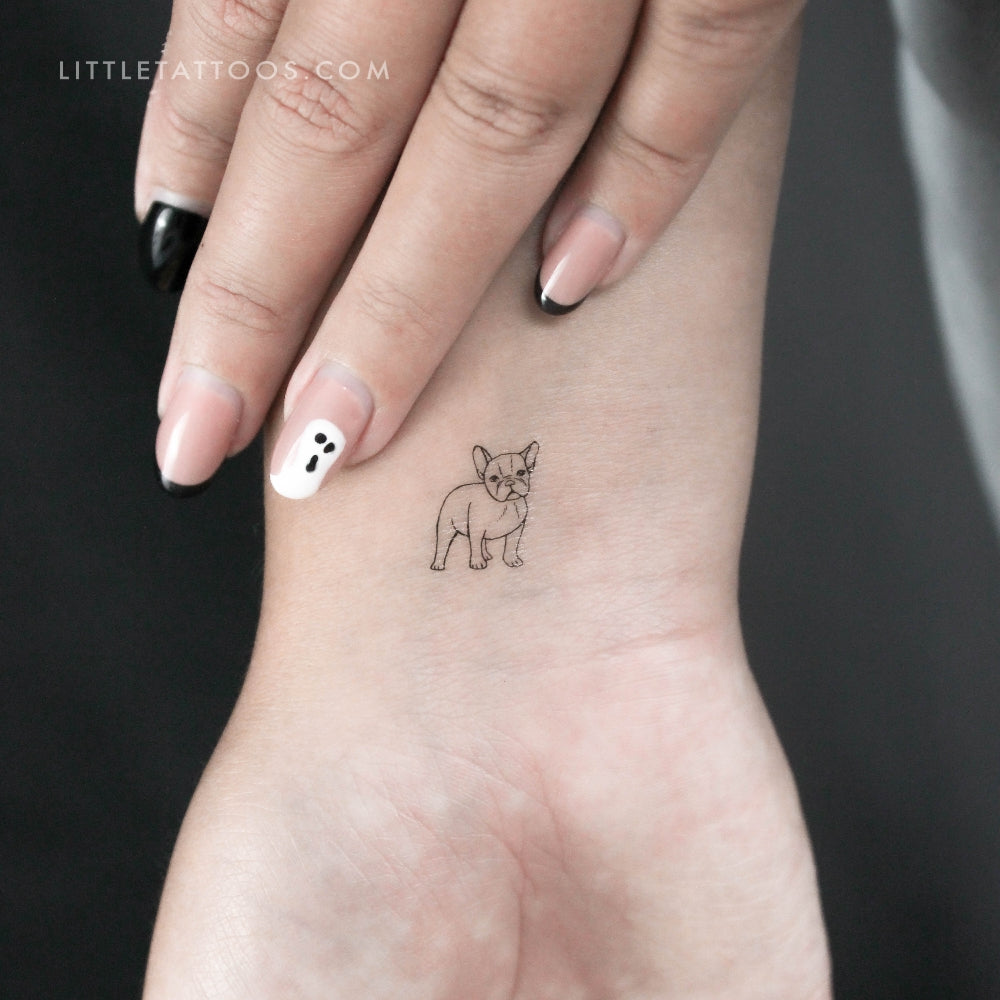 Tatuaje temporal de bulldog francés pequeño (juego de 3)