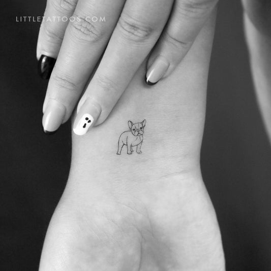 Tiny French Bulldog Temporary Tattoo - Set of 3