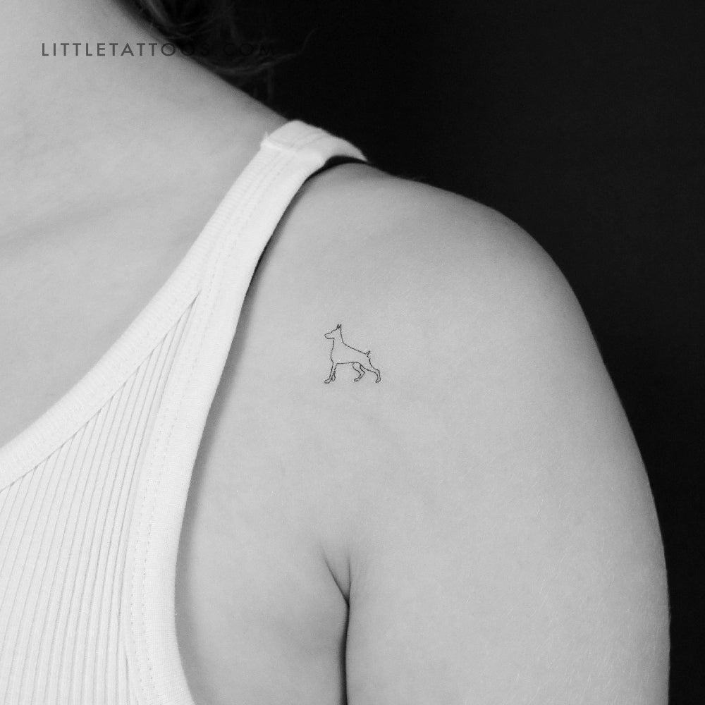 Doberman Temporary Tattoo - Set of 3