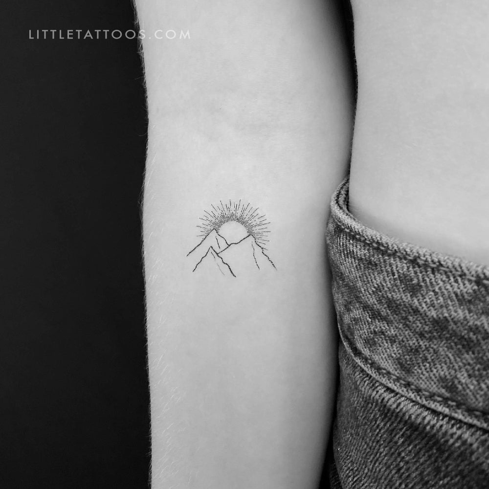 Mountain Sunrise Temporary Tattoo - Set of 3