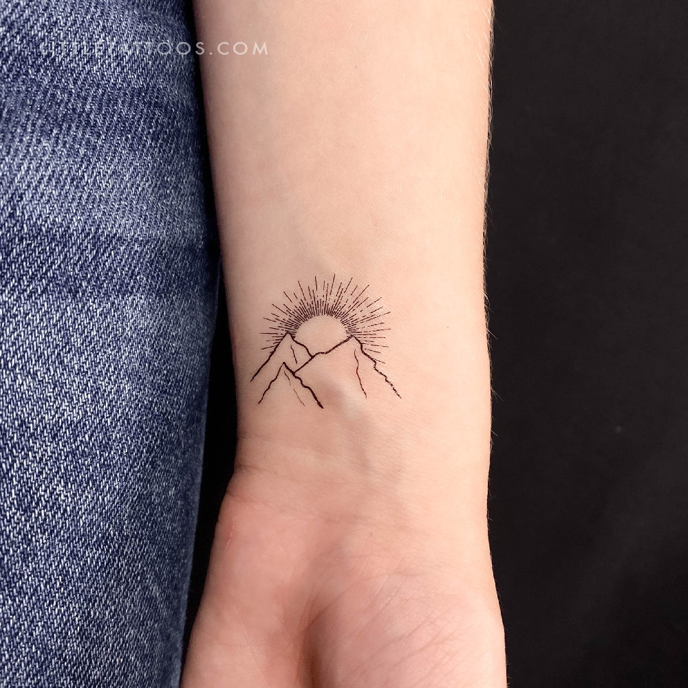 Mountain Sunrise Temporary Tattoo - Set of 3