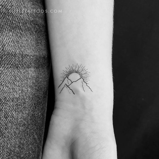 Mountain Sunrise Temporary Tattoo - Set of 3