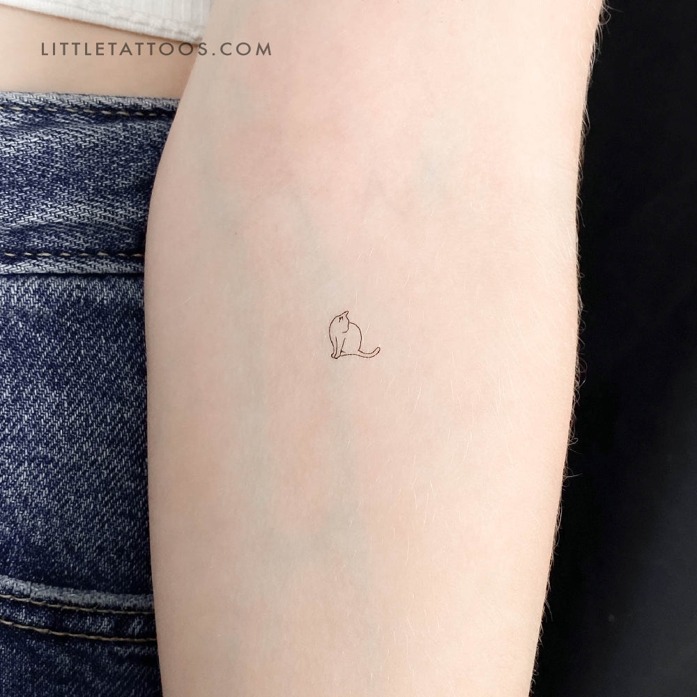 Tiny Cat Temporary Tattoo - Set of 3