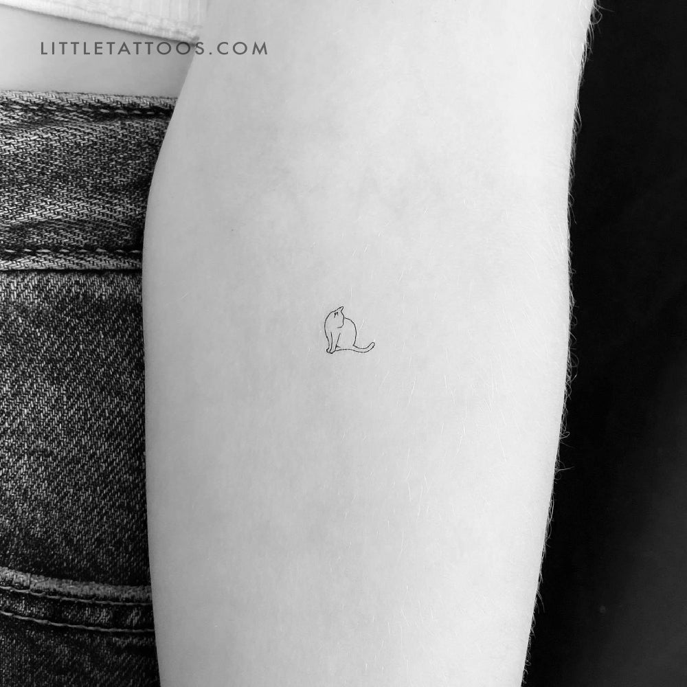 Tiny Cat Temporary Tattoo - Set of 3