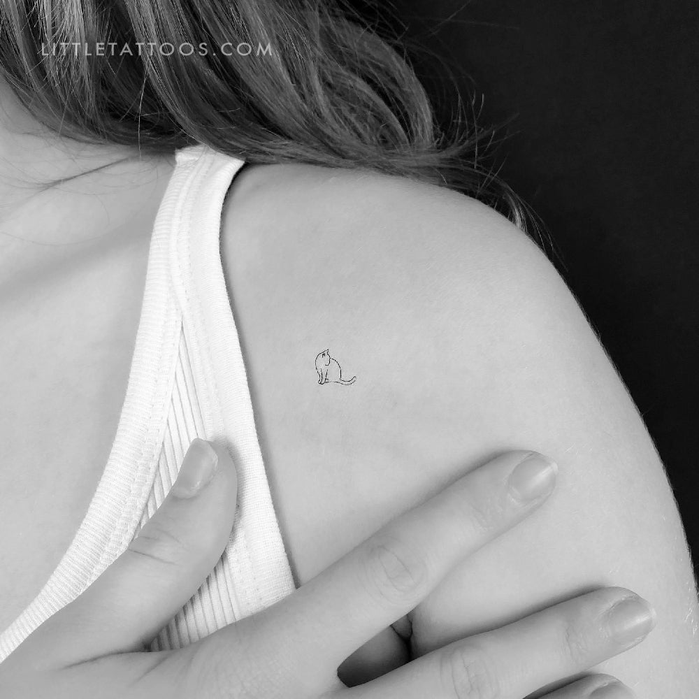 Tiny Cat Temporary Tattoo - Set of 3