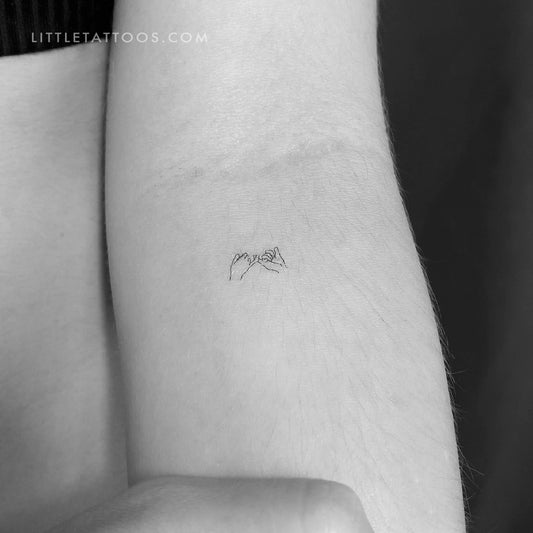 Tiny Pinky Promise Temporary Tattoo - Set of 3