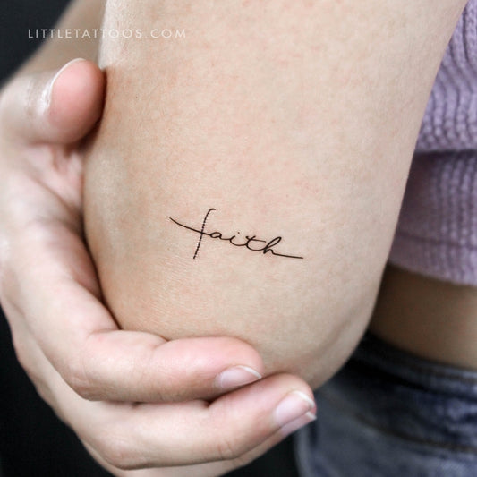 Small Faith Cross Temporary Tattoo - Set of 3