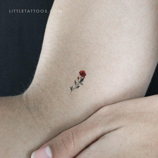 Red Rose Temporary Tattoo by Lena - Set of 3