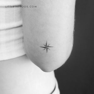 Small Minimalist Compass Temporary Tattoo - Set of 3