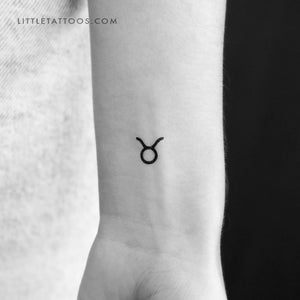 Taurus Zodiac Symbol Temporary Tattoo - Set of 3