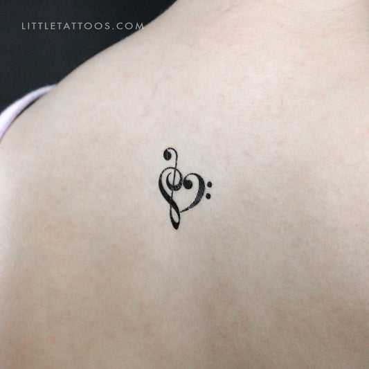 Tatuaje temporal de corazón musical - Juego de 3