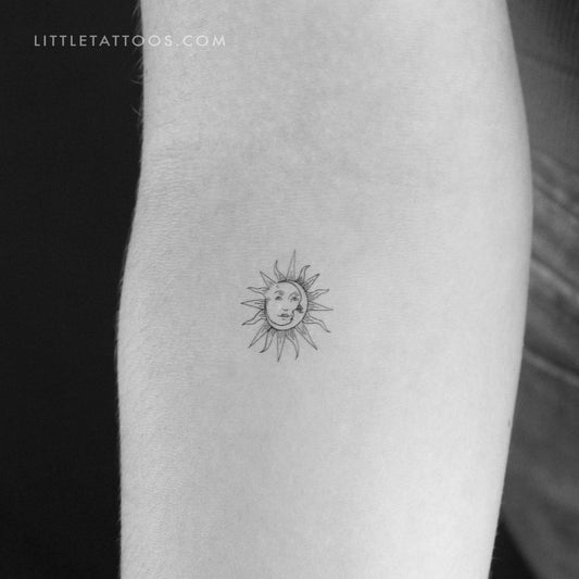 Tatuaje temporal de sol y luna (juego de 3)