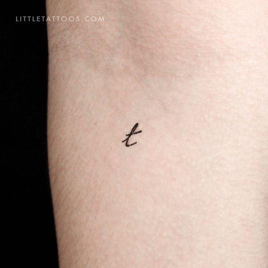 T Handwritten Letter Temporary Tattoo - Set of 3