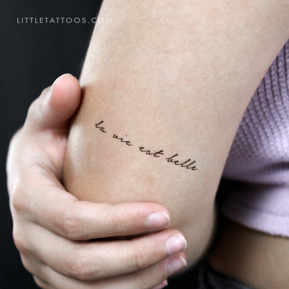 La Vie Est Belle Temporary Tattoo - Set of 3