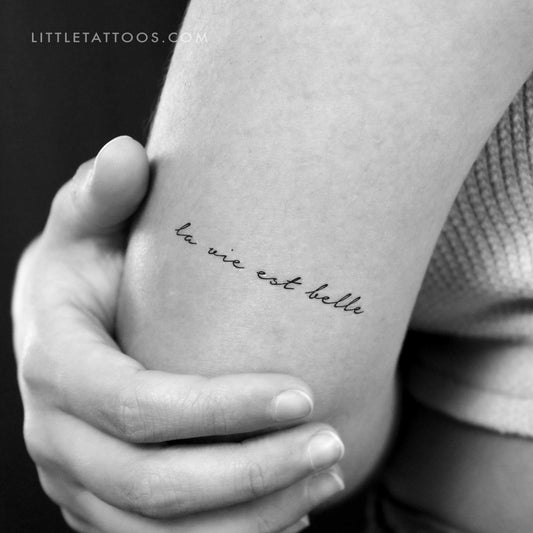 La Vie Est Belle Temporary Tattoo - Set of 3