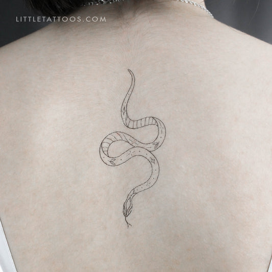 Fine Line Snake Temporary Tattoo by 1991.ink - Set of 3