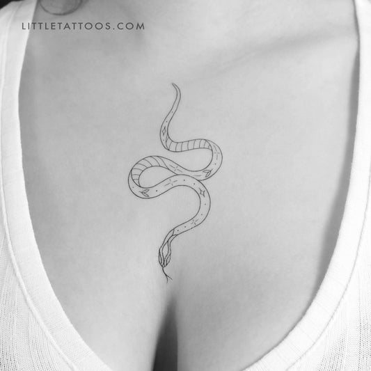 Fine Line Snake Temporary Tattoo by 1991.ink - Set of 3