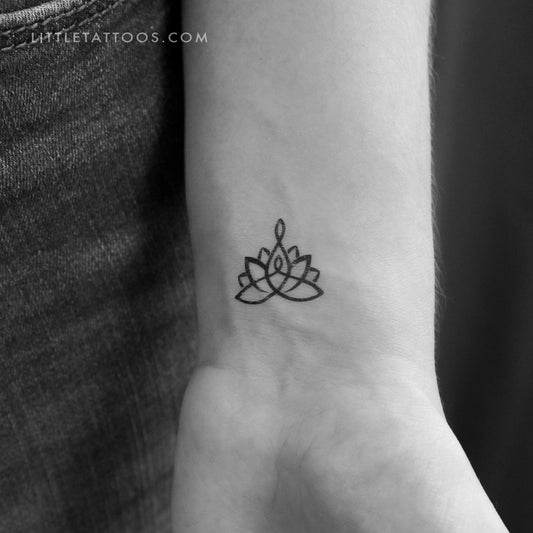 Small Motherhood Lotus Temporary Tattoo - Set of 3