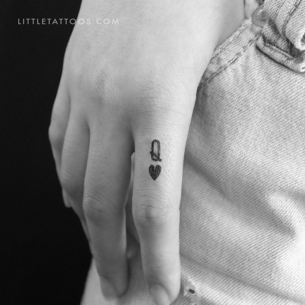 Tatuaje temporal pequeño de la Reina de Corazones negra (juego de 3)