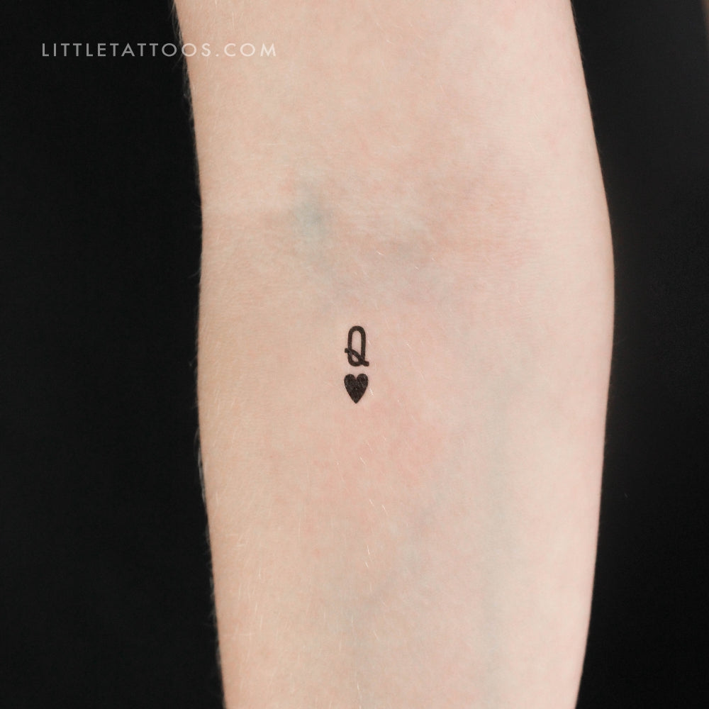 Tatuaje temporal pequeño de la Reina de Corazones negra (juego de 3)